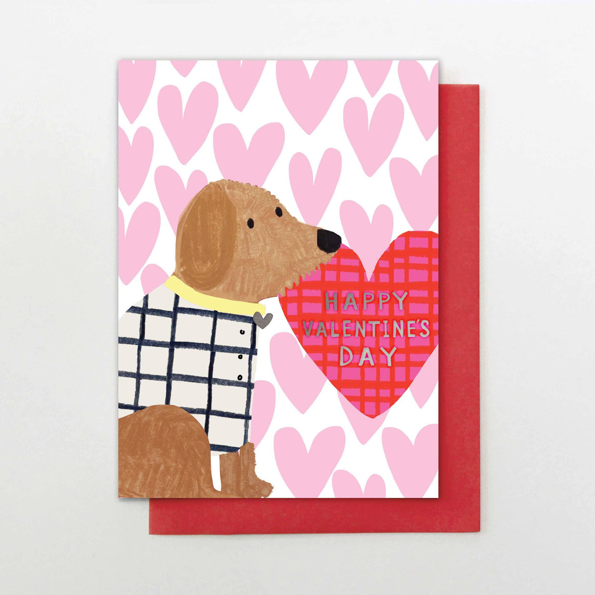 Valentine's Day Dog with Heart Greeting Card