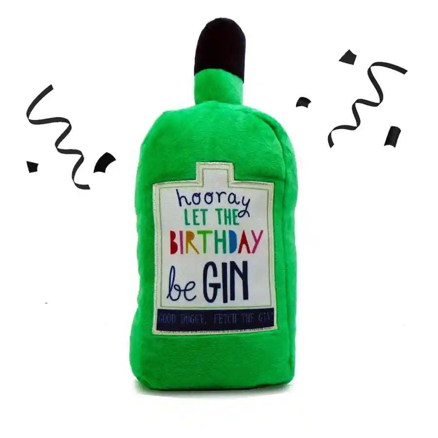 Betty & Butch Occasions Let The Birthday Be-Gin Bottle Dog Toy