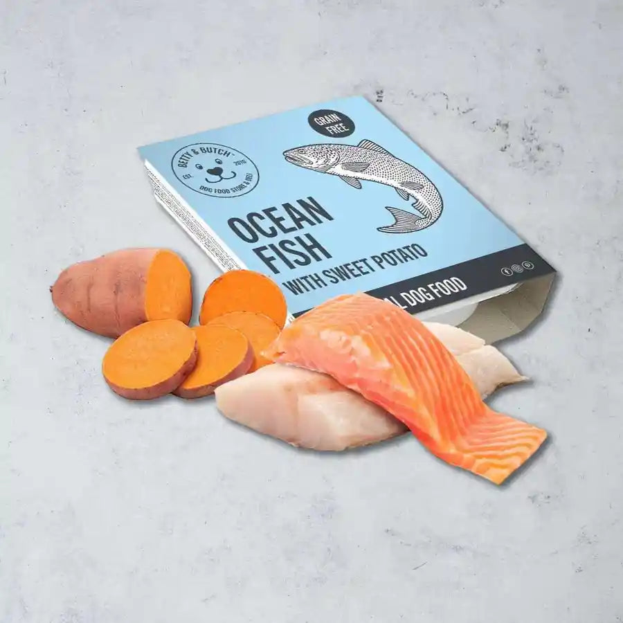 Betty & Butch Ocean Fish and Sweet Potato Dog Food Tray