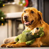 Forest Green Xmas Bear Dog Toy