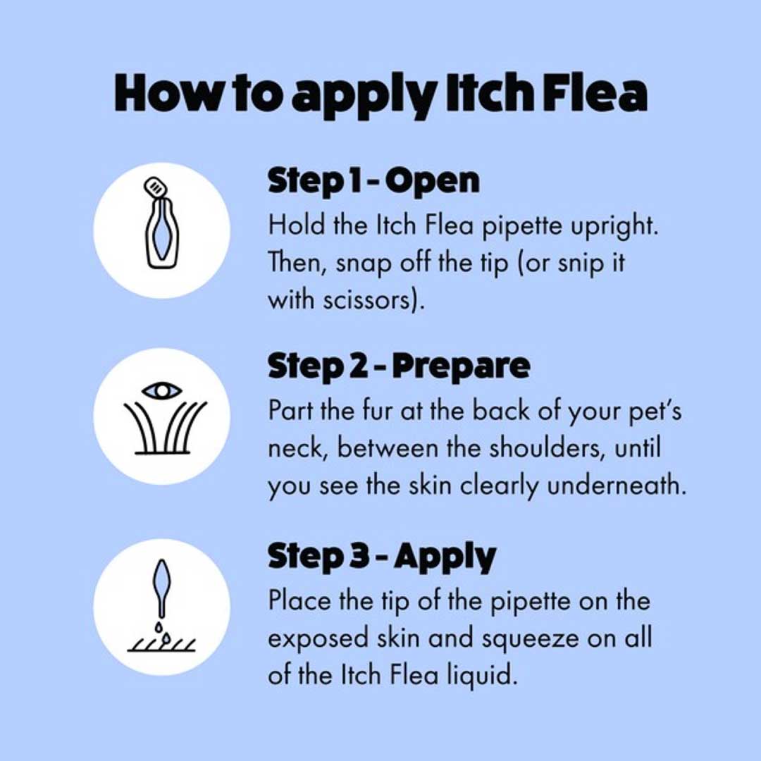 Itch Flea Spot On for Small Dogs 2 to 10kg 3 Pipettes