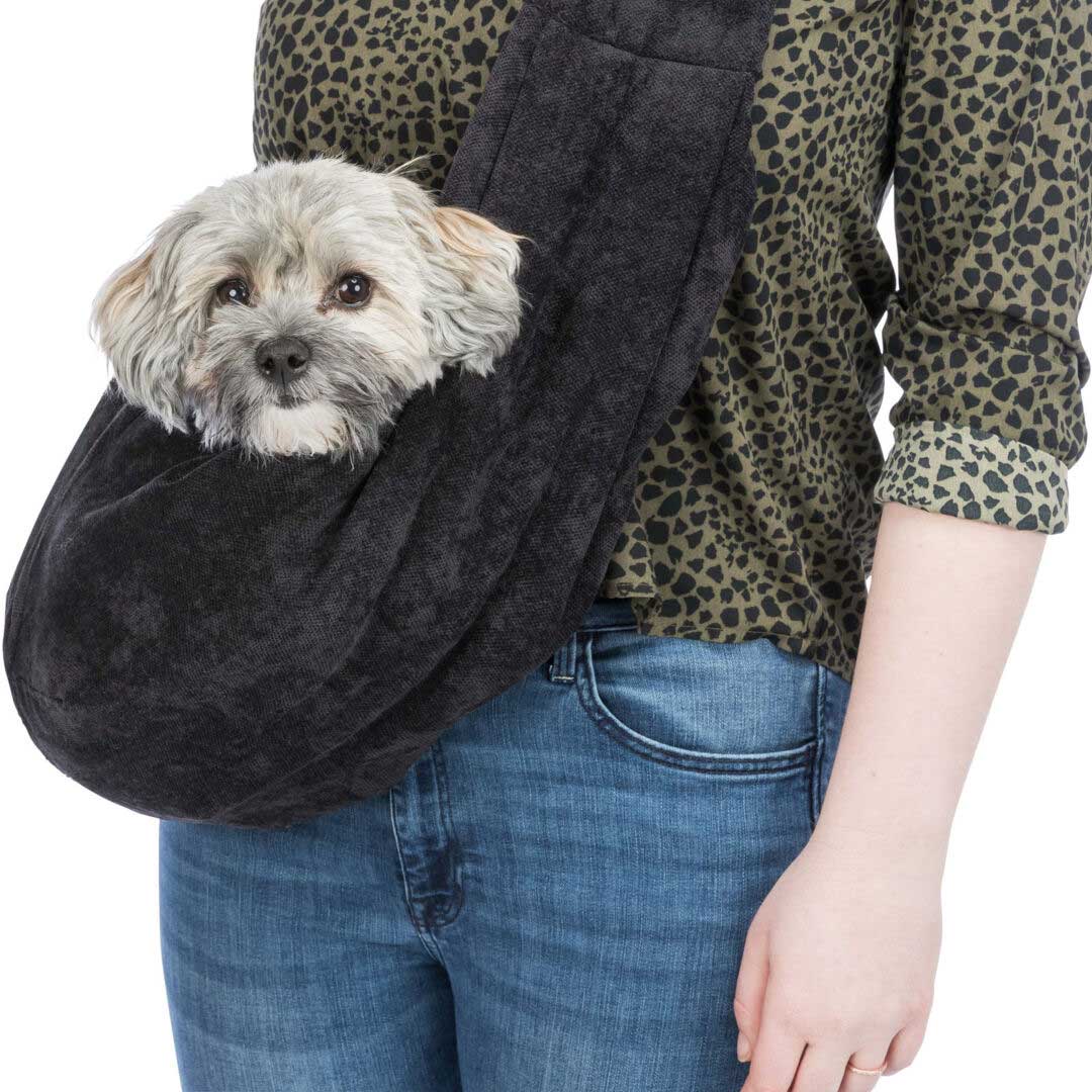 Dark Grey Junior Front Body Carrier Sling for Small Dogs and Puppies