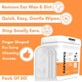 Dogslife Ear Cleaning Wipes for Dogs - Finger Wipes with Aloe Vera - BETTY & BUTCH®