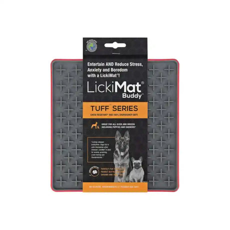 Red LickiMat Buddy Chew-Resistant Tuff Series Mat for Anxious Dogs - BETTY & BUTCH®